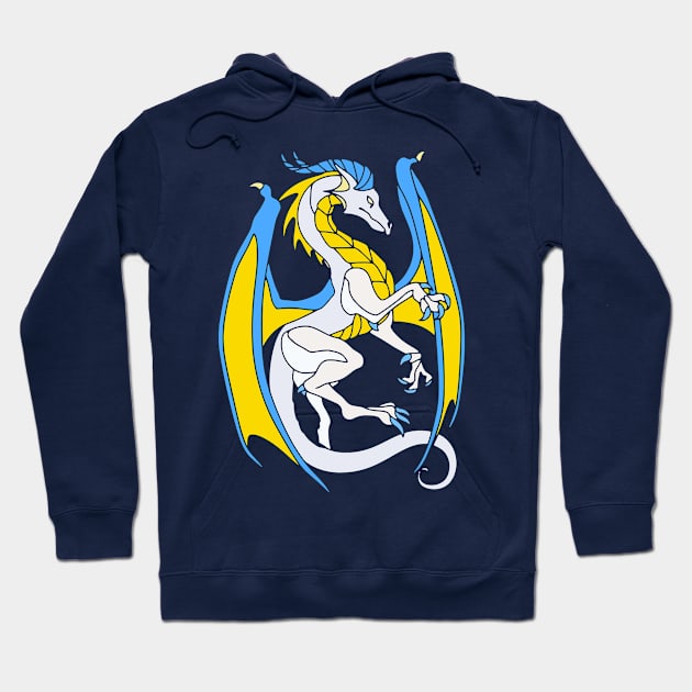 White Dragon Hoodie by AlondraHanley